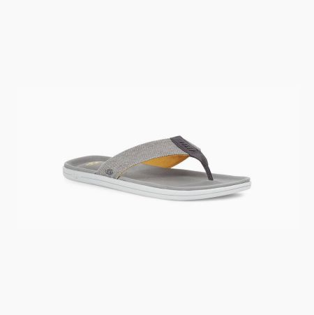 UGG Brookside Canvas Light Blue Flip Flops for Men (CHLK63952)